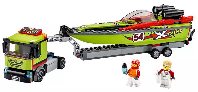Inhalt: LEGO City 60254 Rennboot-Transporter