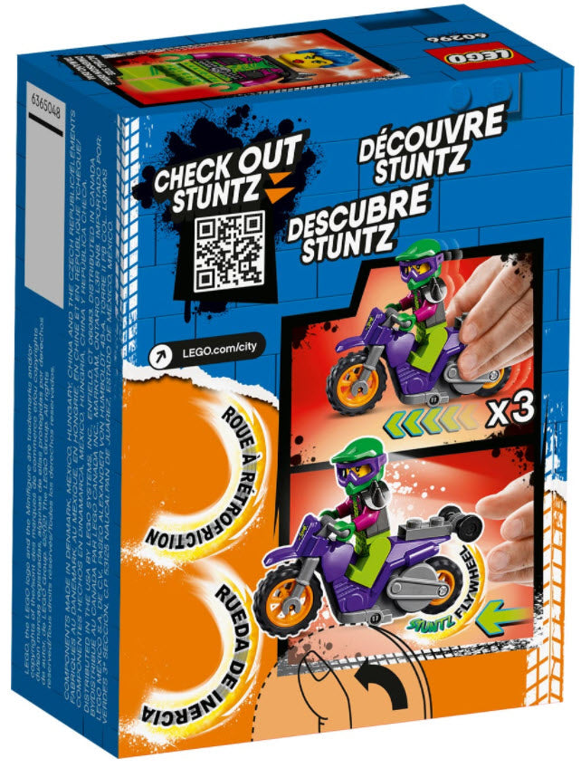 Box Rückansicht: LEGO City 60296 Wheelie-Stuntbike