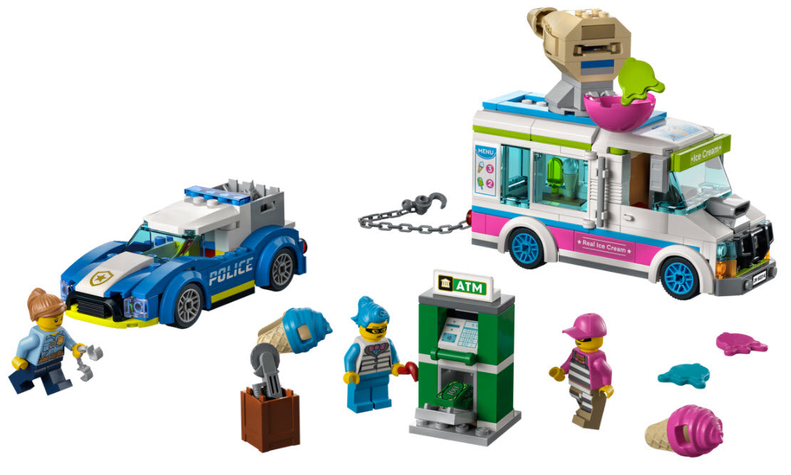 Inhalt: LEGO City 60314 Eiswagen-Verfolgungsjagd