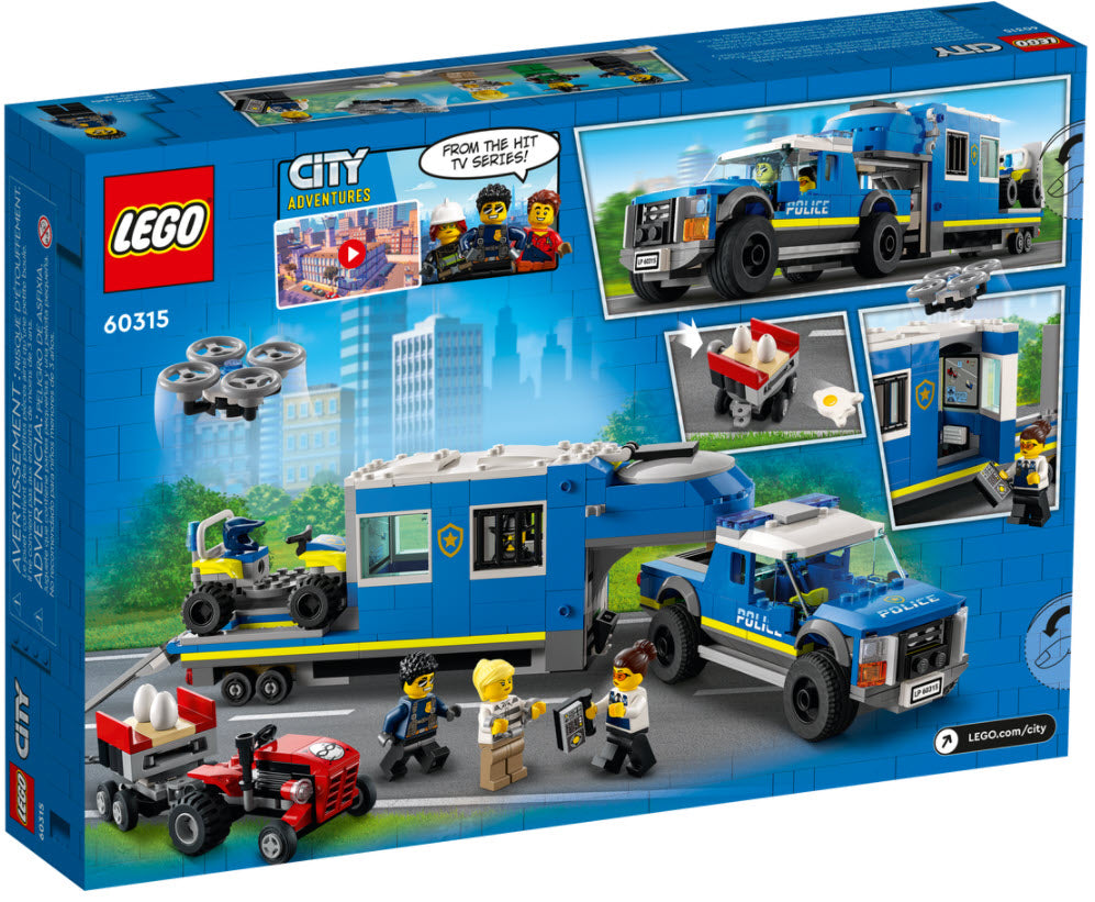 Box Rückansicht: LEGO City 60315 Mobile Polizei-Einsatzzentrale