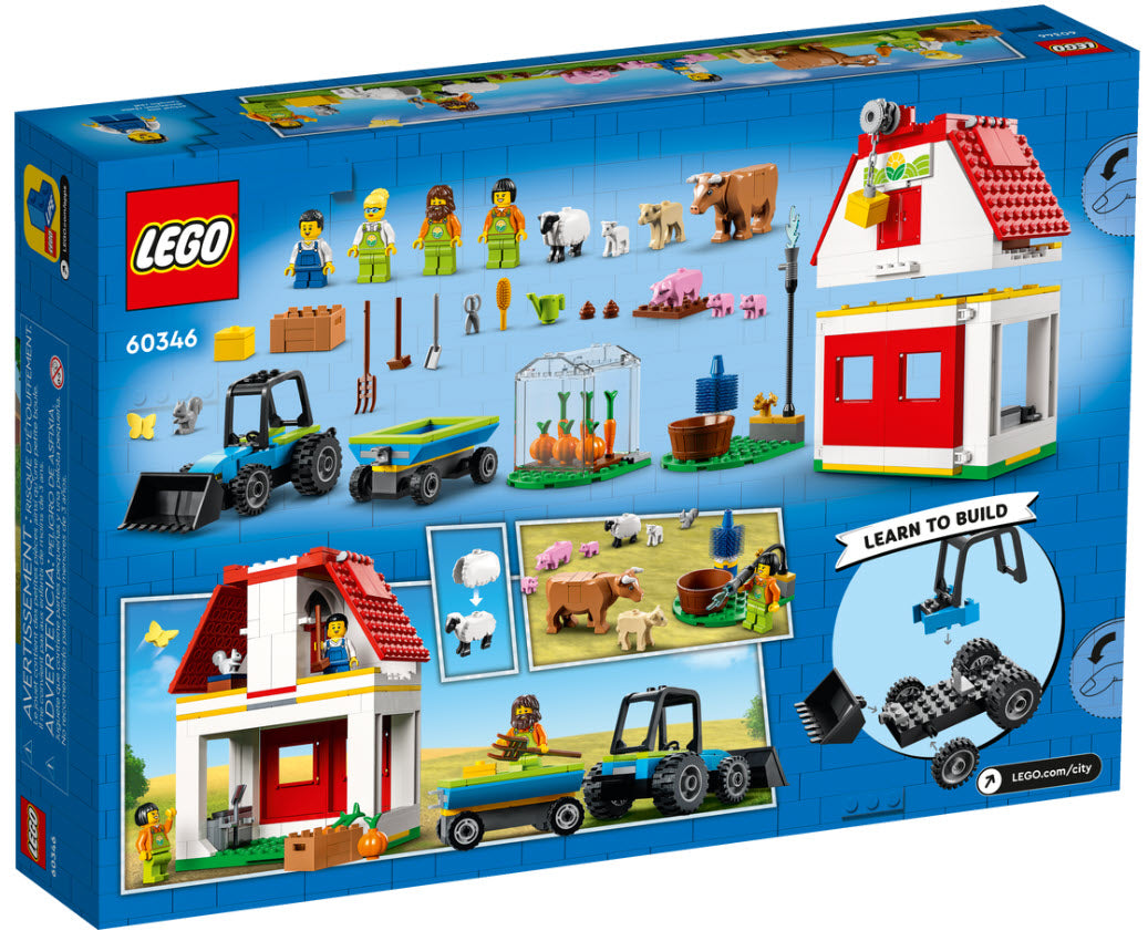Box Rückseite: LEGO City 60346 Bauernhof mit Tieren