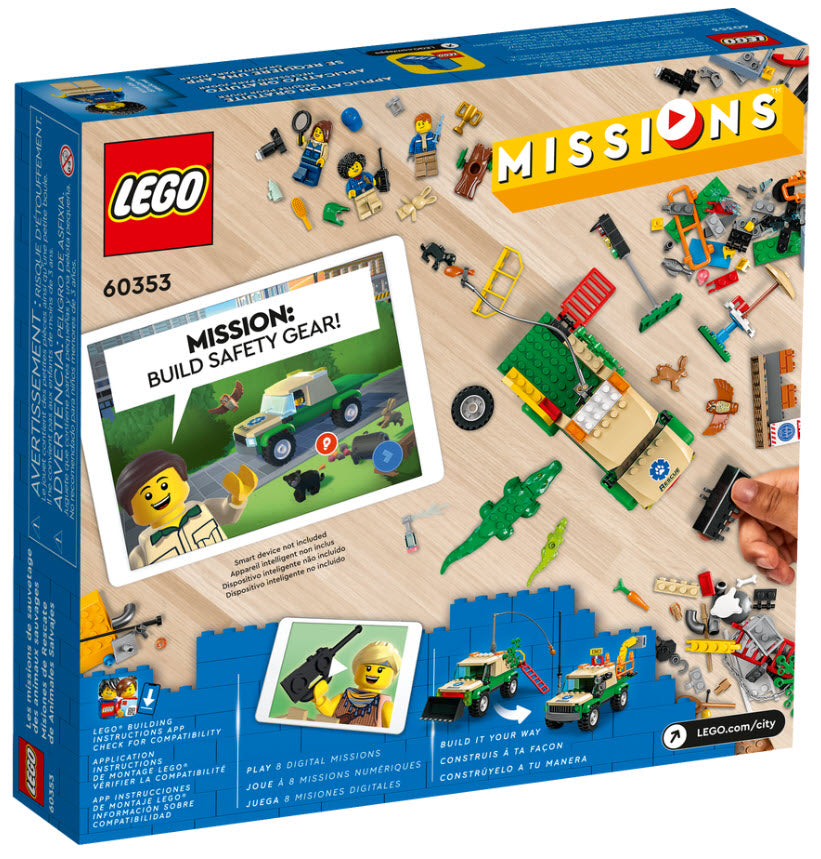 Box Rückseite: LEGO City 60353 Tierrettungsmissionen