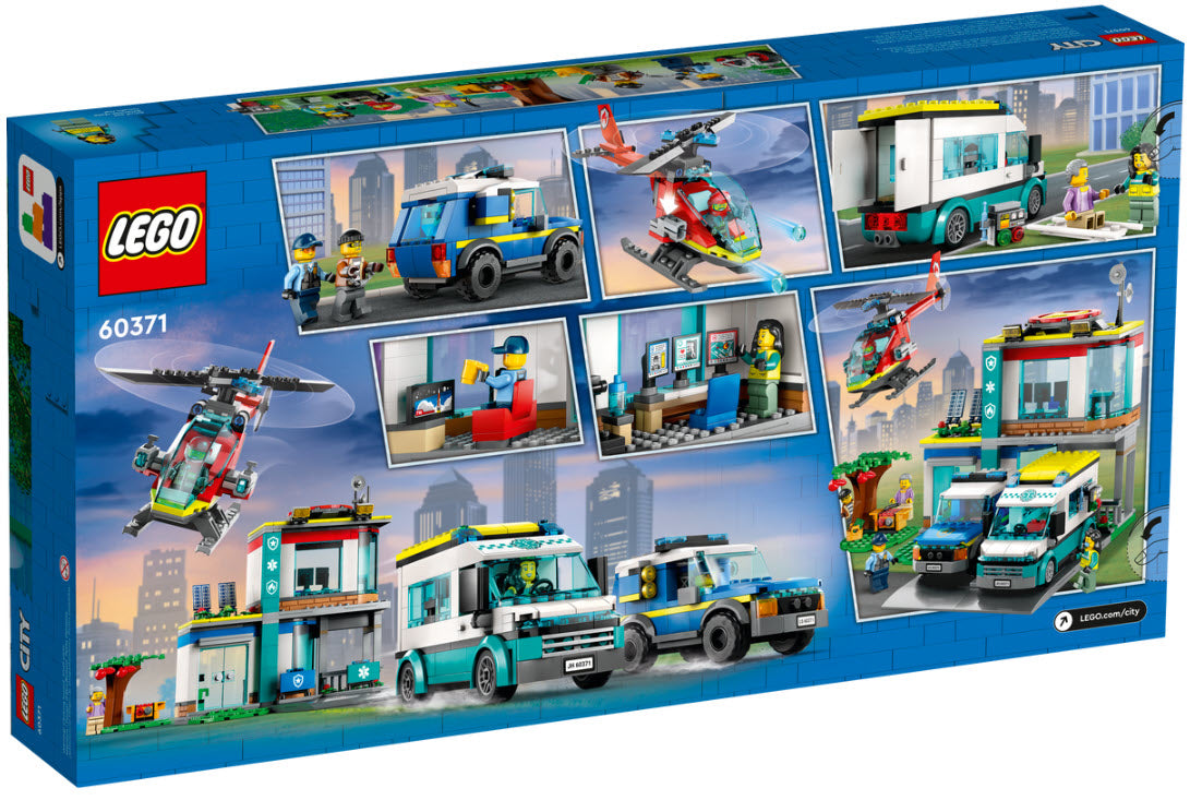 Box Rückansicht: LEGO City 60371 Hauptquartier der Rettungsfahrzeuge