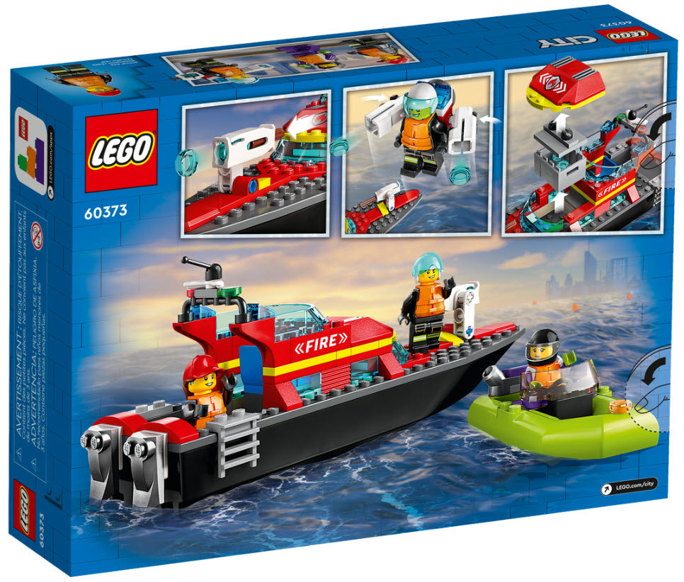 Box Rückansicht: LEGO City 60373 Feuerwehrboot