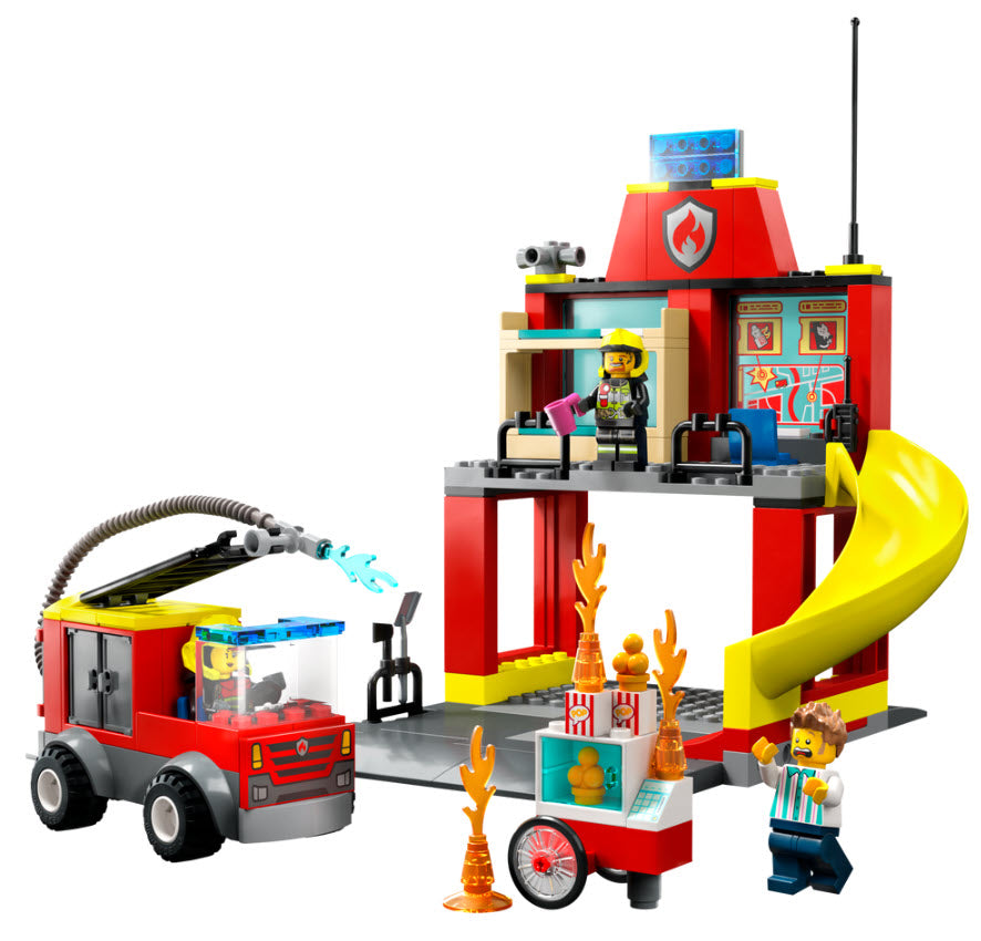 Inhalt: LEGO City 60375 Feuerwehrstation und Löschauto