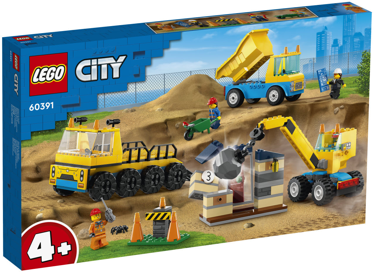 LEGO City 60391 Baufahrzeuge und Kran mit Abrissbirne