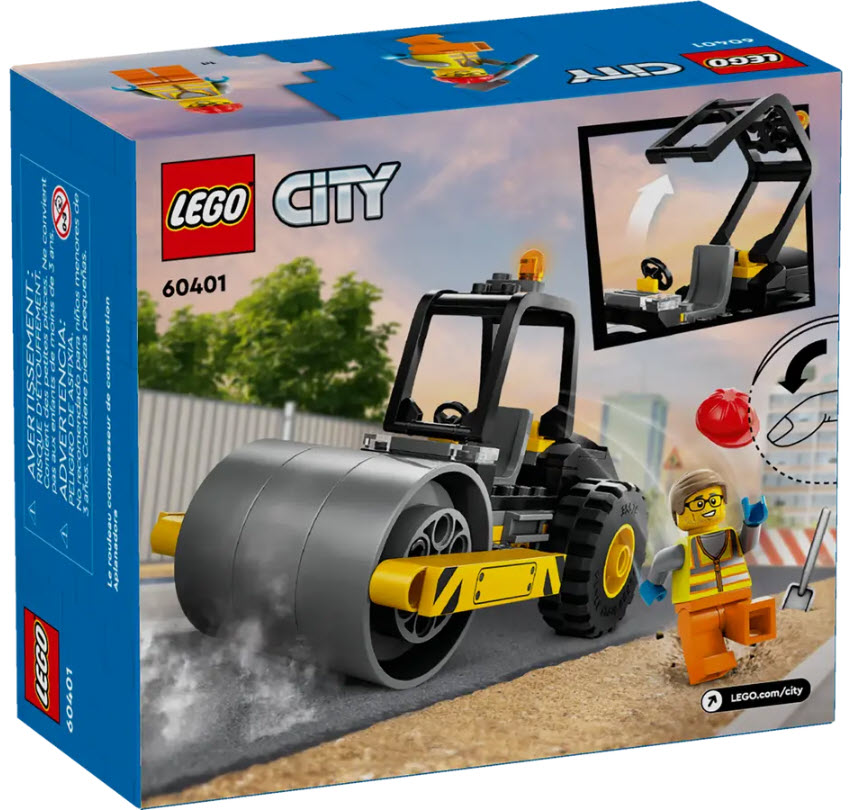 Box Rückansicht: LEGO City 60401 Straßenwalze