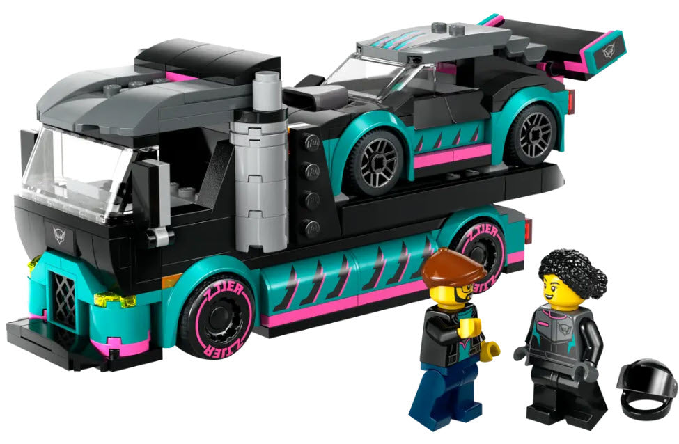 Inhalt: LEGO City 60406 Autotransporter mit Rennwagen
