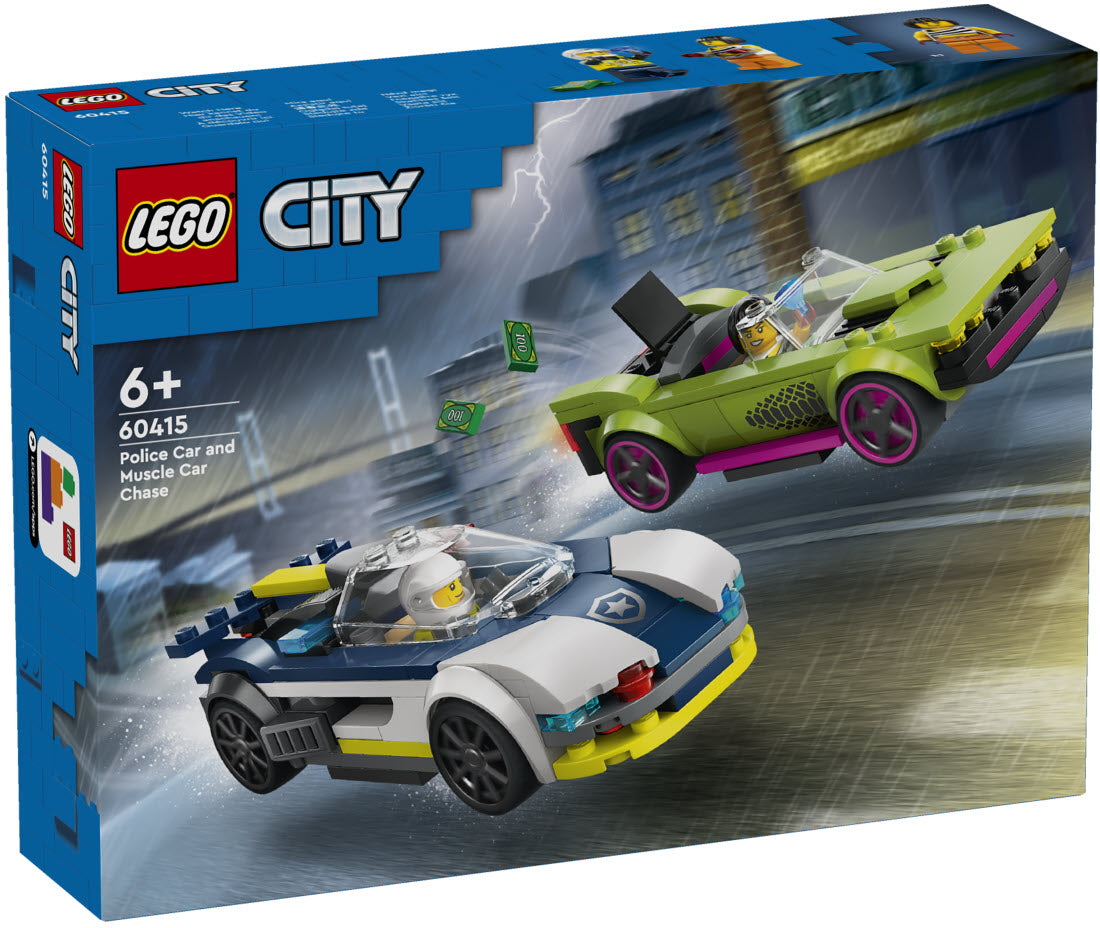 LEGO City 60415 Verfolgungsjagd mit Polizeiauto und Muscle Car