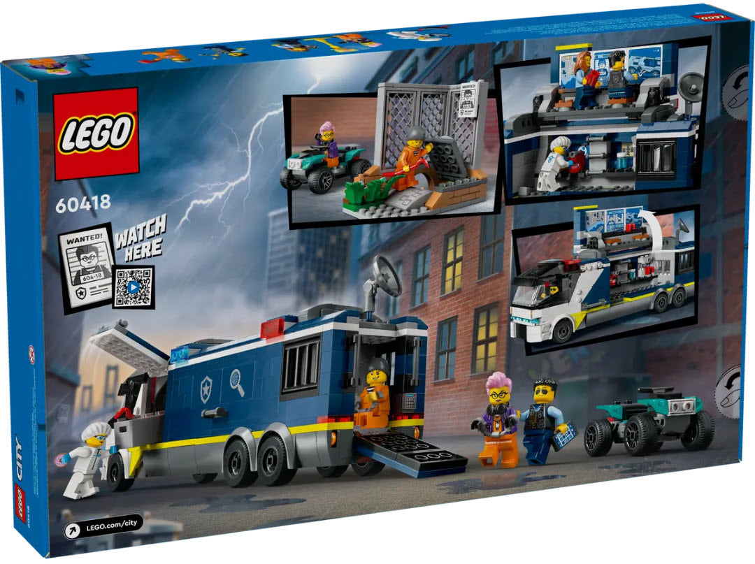Box Rückansicht: LEGO City 60418 Polizeitruck mit Labor