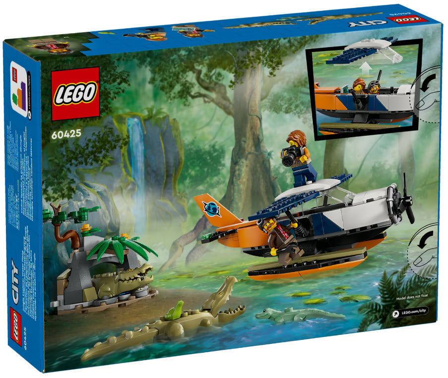 Box Rückansicht: LEGO City 60425 Dschungelforscher-Wasserflugzeug
