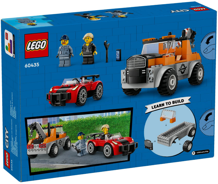 Box Rückansicht: LEGO City 60435 Abschleppwagen mit Sportauto
