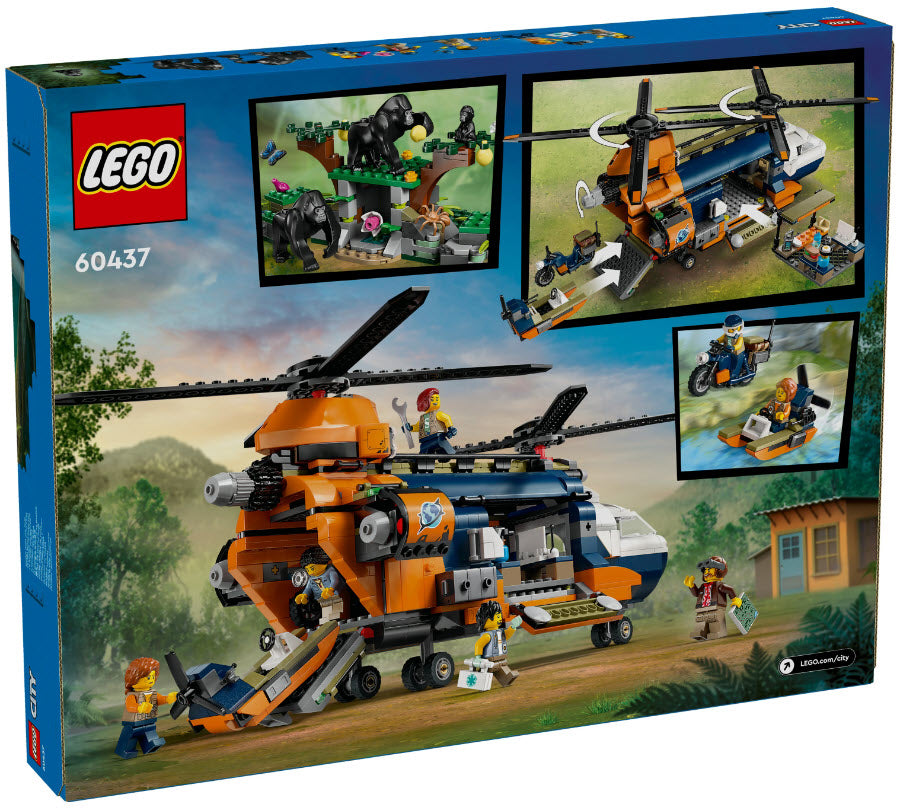 Box Rückansicht: LEGO City 60437 Dschungelforscher-Hubschrauber