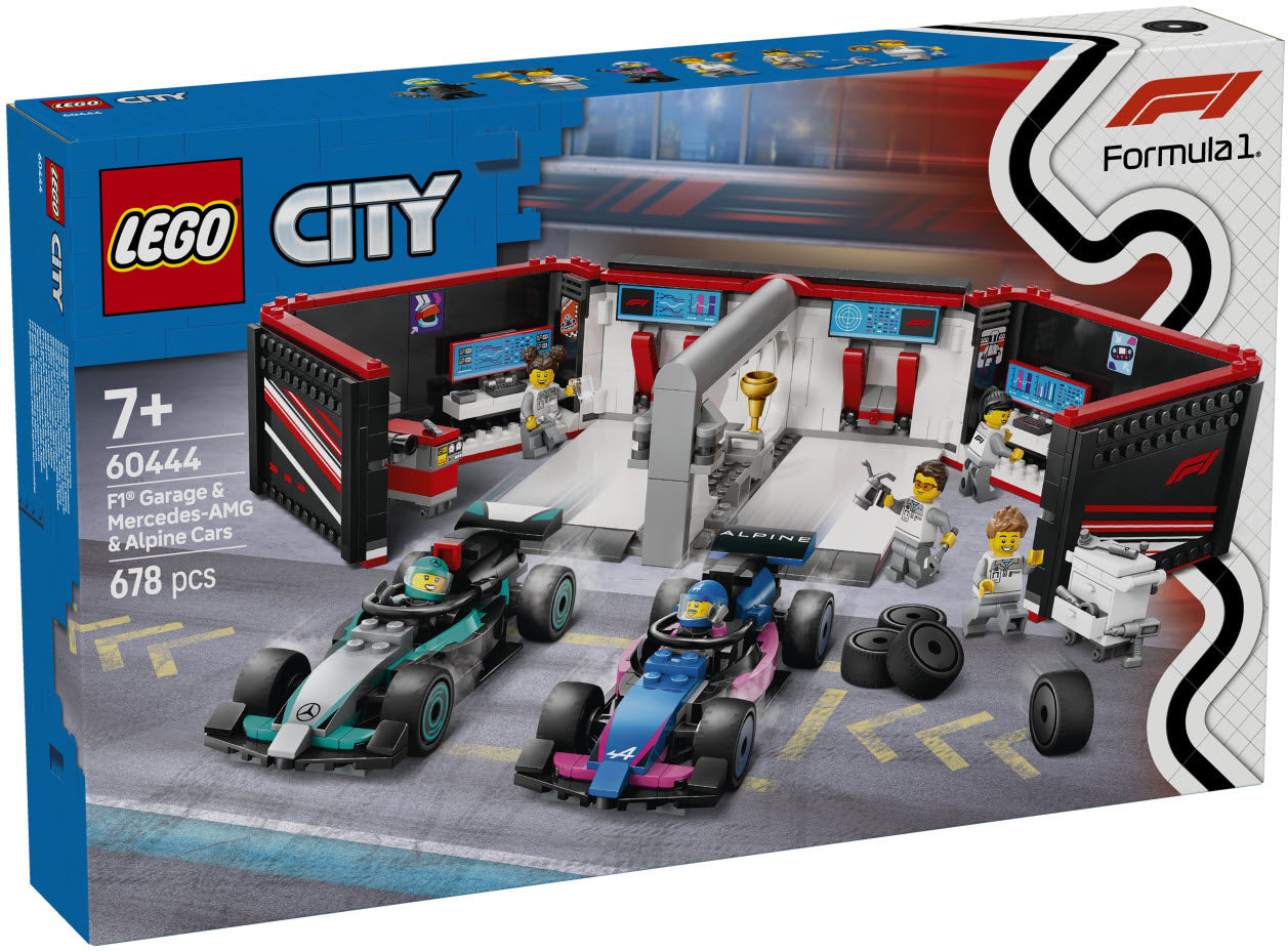 LEGO City 60444 F1 Garage mit Mercedes-AMG & Alpine Rennautos