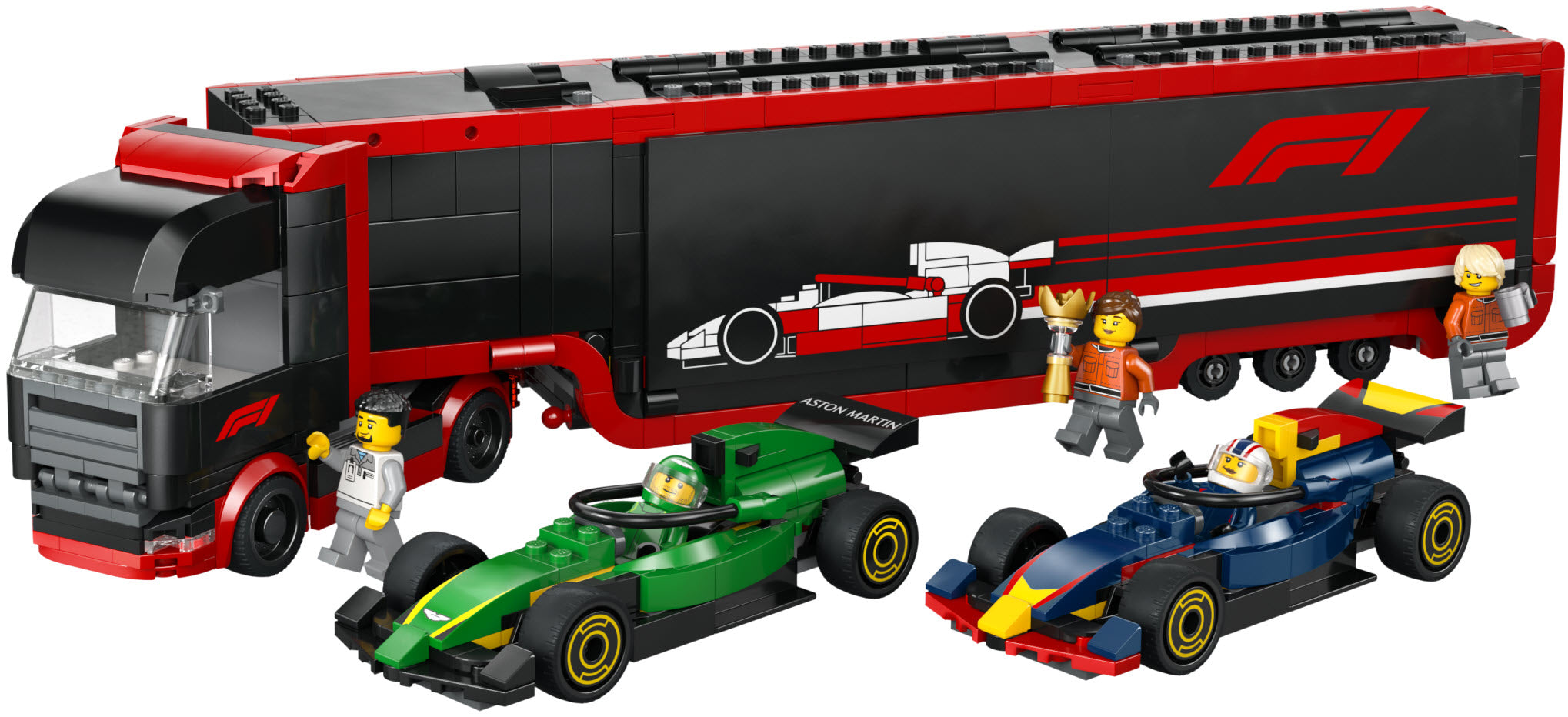 Inhalt: LEGO City 60445 F1 Transporter mit RB20 & AMR24 F1 Rennautos