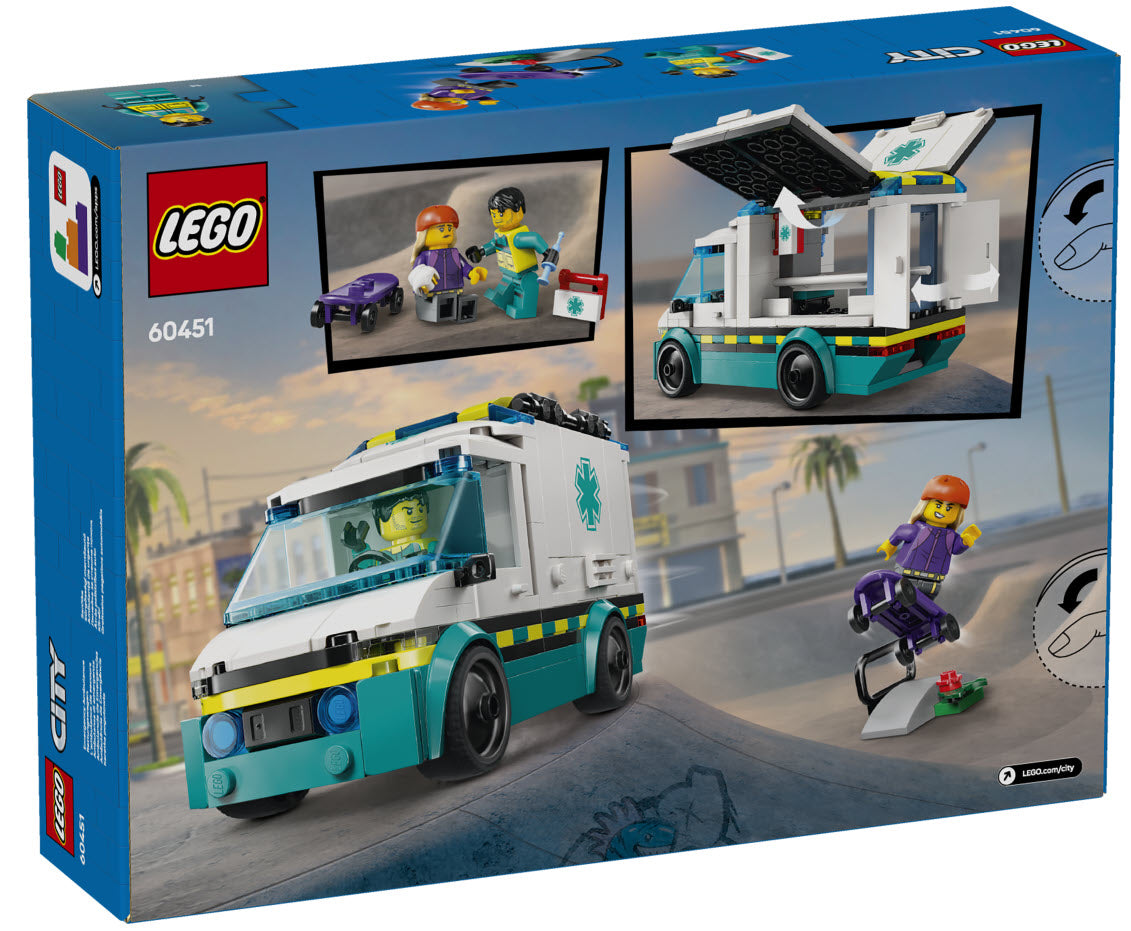 Box Rückseite: LEGO City 60451 Rettungswagen