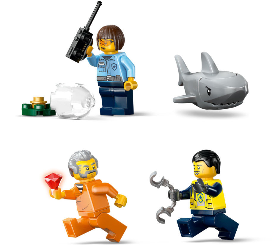 Minifiguren: LEGO City 60456 Verfolgungsjagd im Polizeiboot