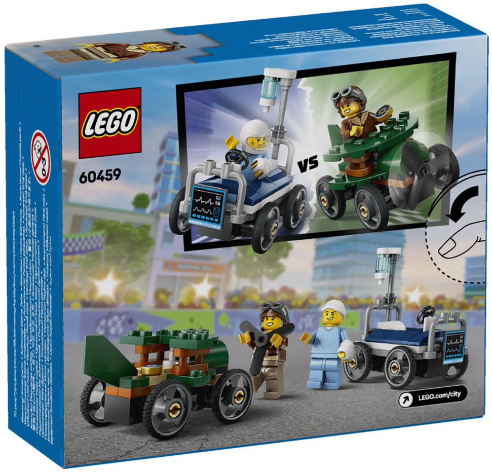 Box Rückseite: LEGO City 60459 Flugzeug vs. Krankenhausbett