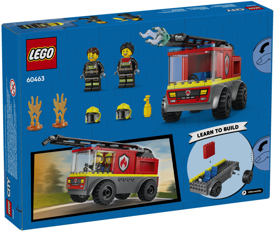 Box Rückseite: LEGO City 60463 Feuerwehrleiterfahrzeug