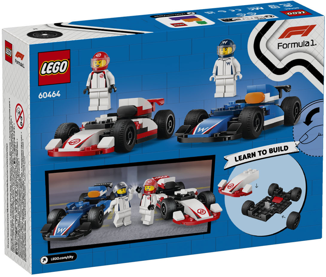 Box Rückseite: LEGO City 60464 F1 Williams Racing und Haas F1 Rennautos
