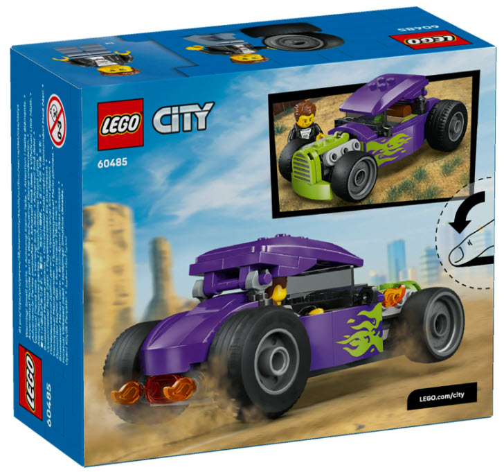 Box Rückseite: LEGO City 60485 Hot Rod
