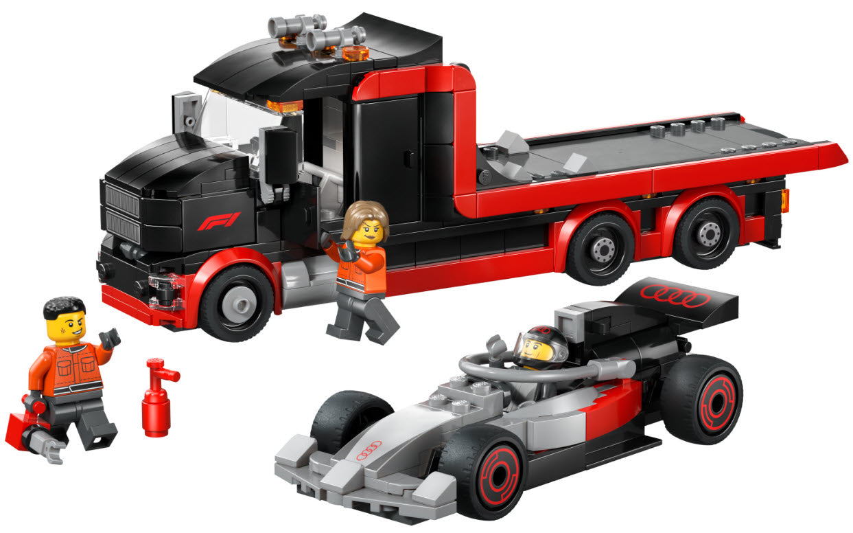Inhalt: LEGO City 60493 F1 Truck mit Audi F1 Rennwagen