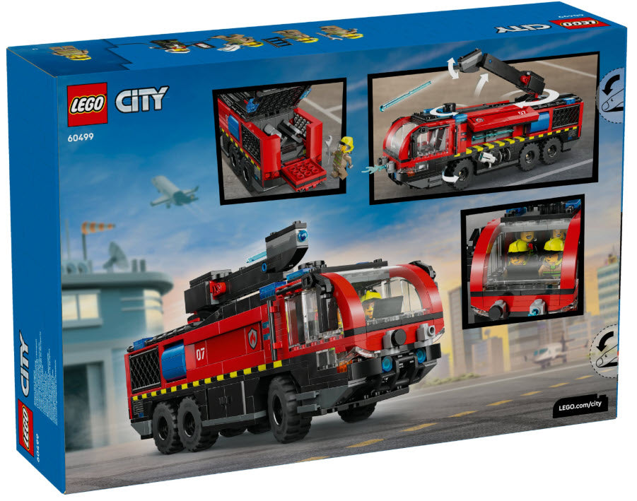 Box Rückseite: LEGO City 60499 Flughafenlöschfahrzeug