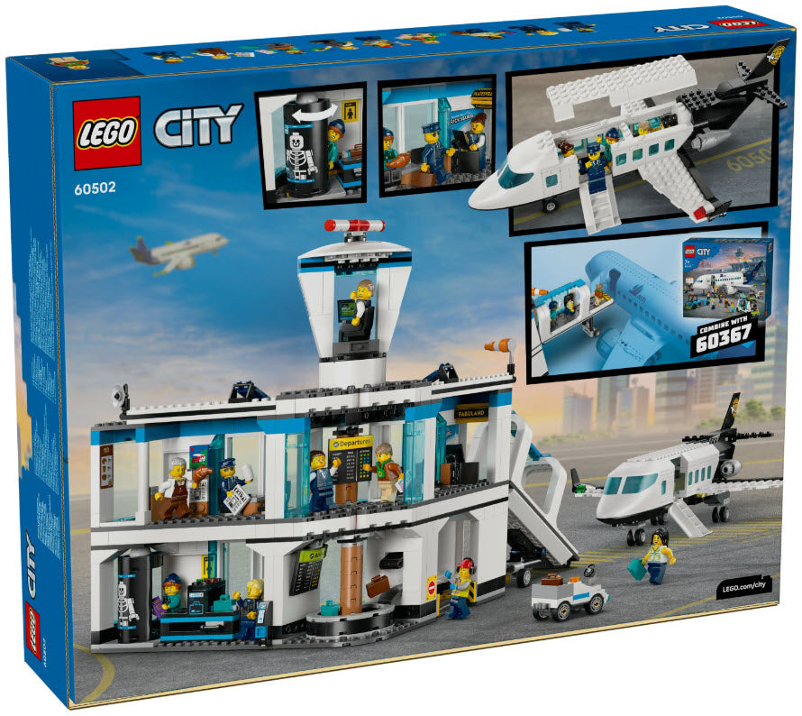 Box Rückseite: LEGO City 60502 Flughafen mit Flugzeug