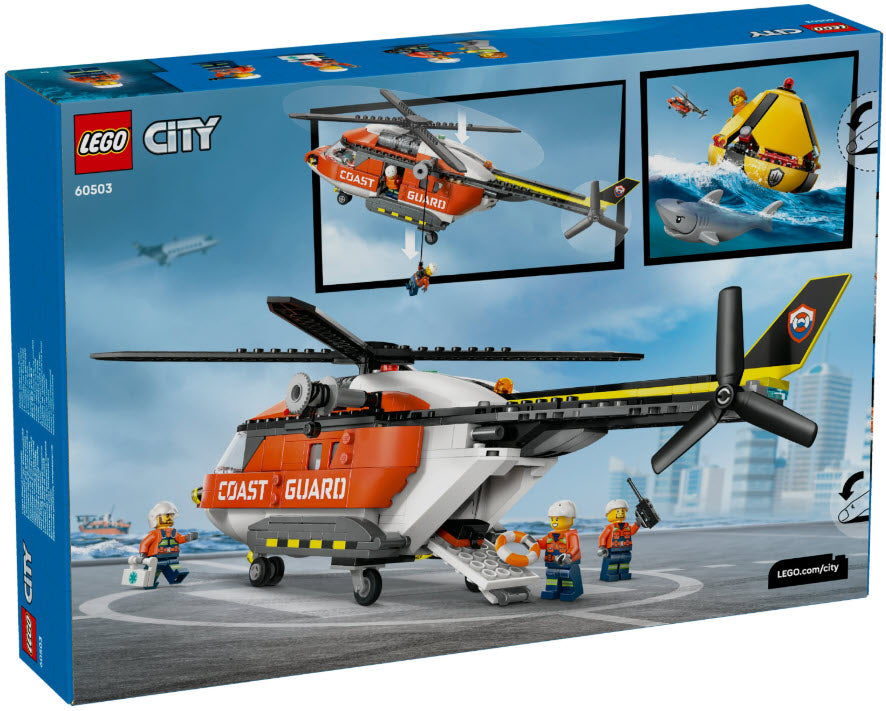 Box Rückseite: LEGO City 60503 Hubschrauber der Küstenwache