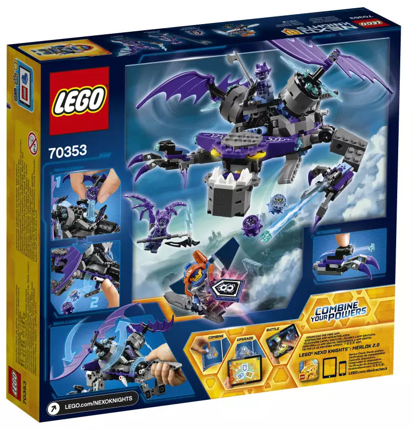 Box Rückansicht: LEGO Nexo Knights 70353 Der Gargoyl-Heli