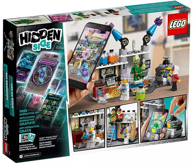 Box Rückansicht: LEGO Hidden Side 70418 J.B.´s Geisterlabor