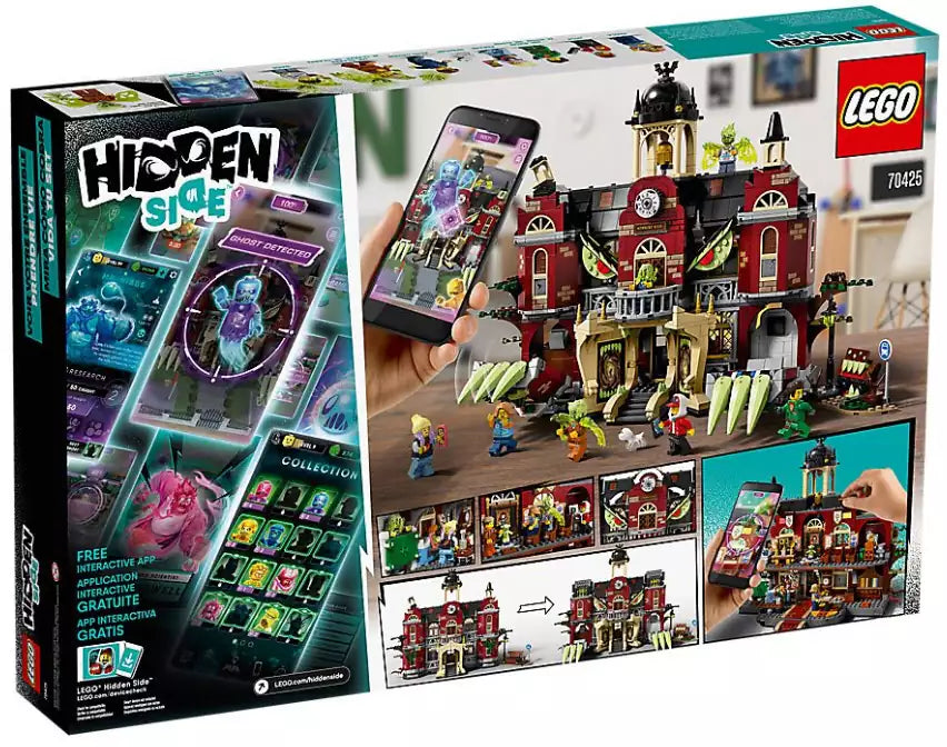 Box Rückansicht: LEGO Hidden Side 70425 Newbury´s spukende Schule