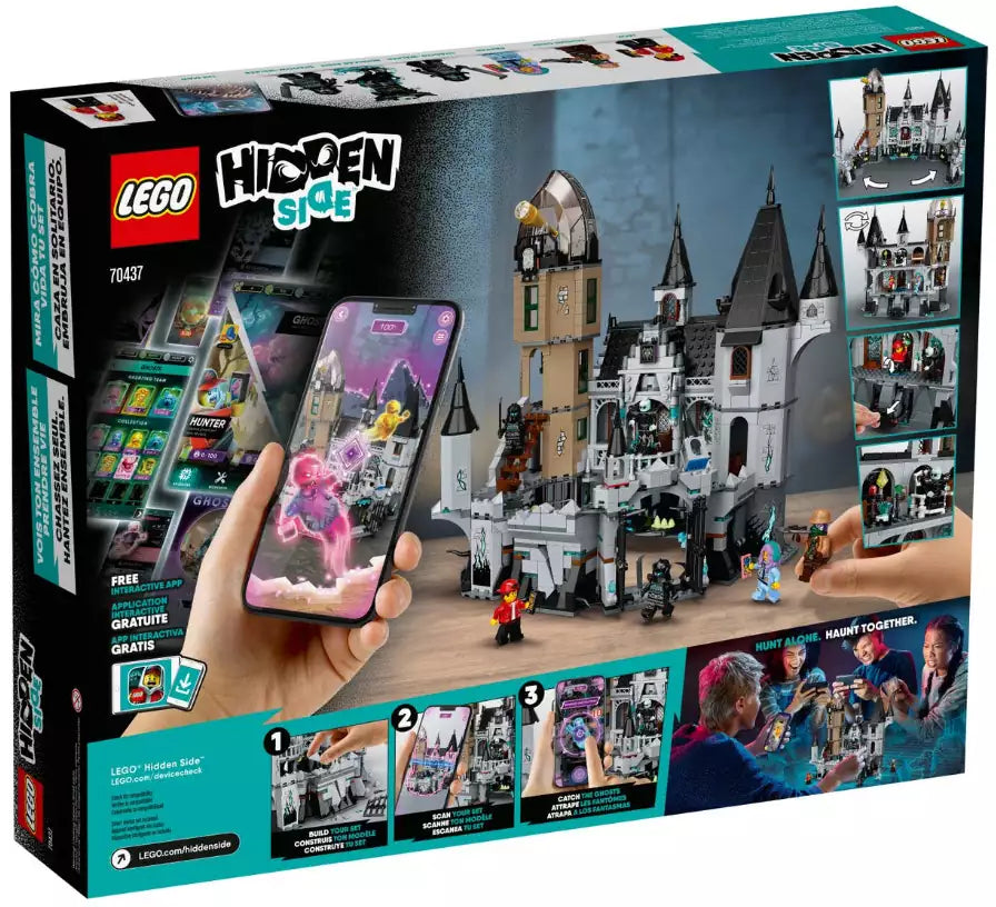 Box Rückansicht: LEGO Hidden Side 70437 Geheimnisvolle Burg