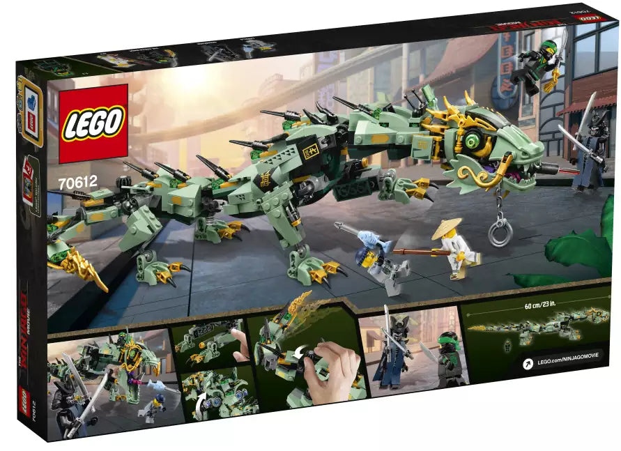 Box Rückansicht: LEGO Ninjago 70612 Mech-Drache des Grünen Ninja