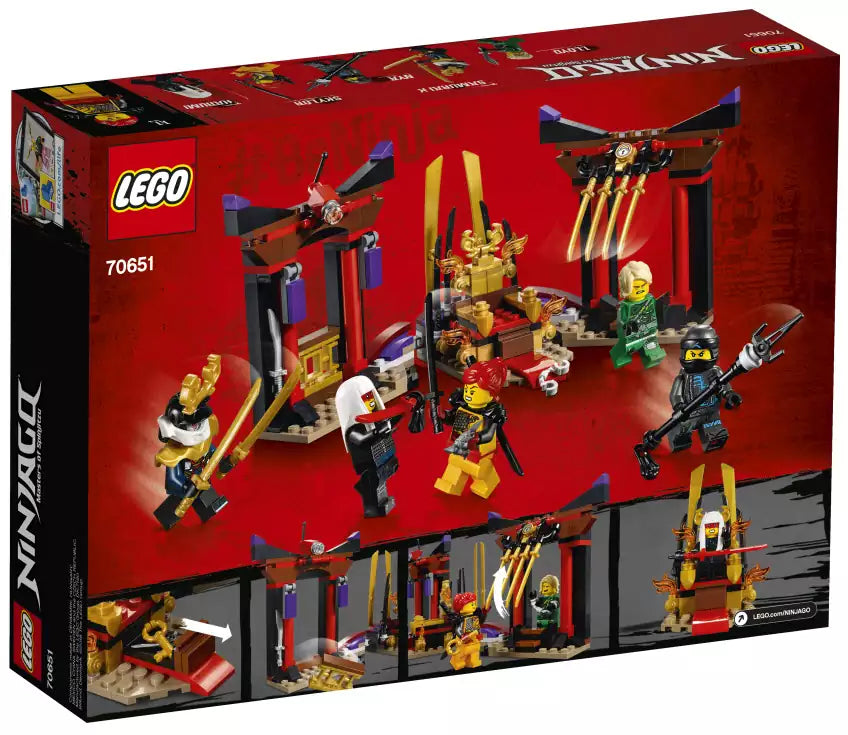 Box Rückansicht: LEGO Ninjago 70651 Duell im Thronsaal