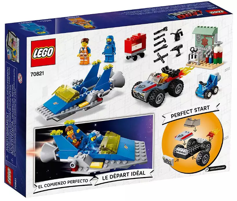 Box Rückseite: LEGO MOVIE 2 70821 Emmets und Bennys Bau- und Reparaturwerkstatt!