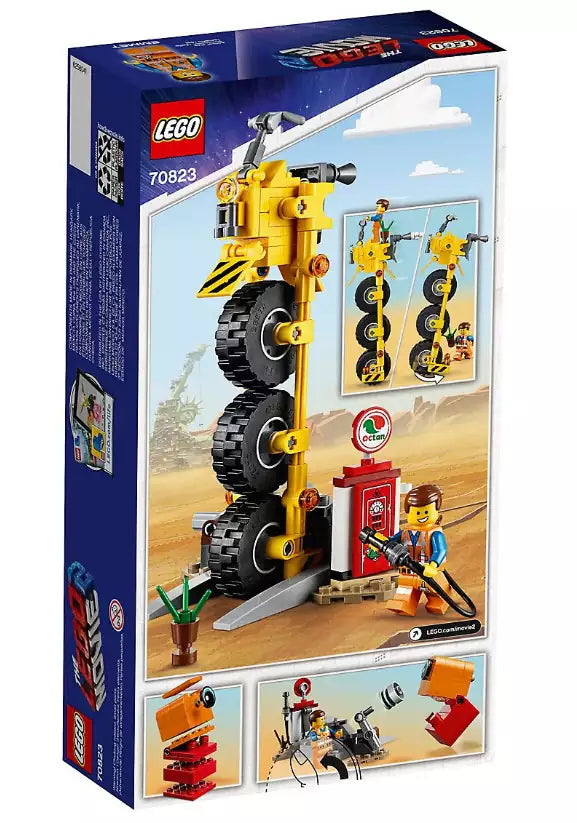 Box Rückseite: LEGO MOVIE 2 70823 Emmets Dreirad!