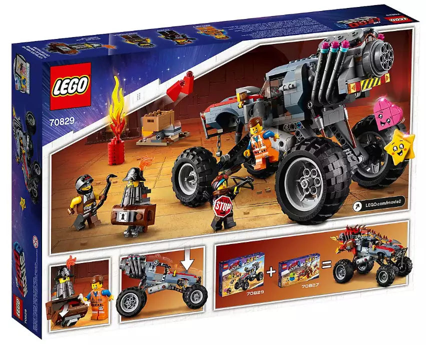 Box Rückseite: LEGO MOVIE 2 70829 Emmets und Lucys Flucht-Buggy!