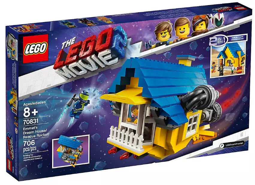 Box Rückseite: LEGO MOVIE 2 70831 Emmets Traumhaus/Rettungsrakete!