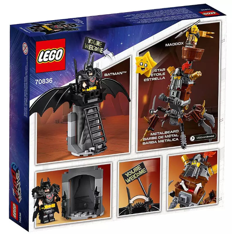 Box Rückseite: LEGO MOVIE 2 70836 Einsatzbereiter Batman und EisenBart