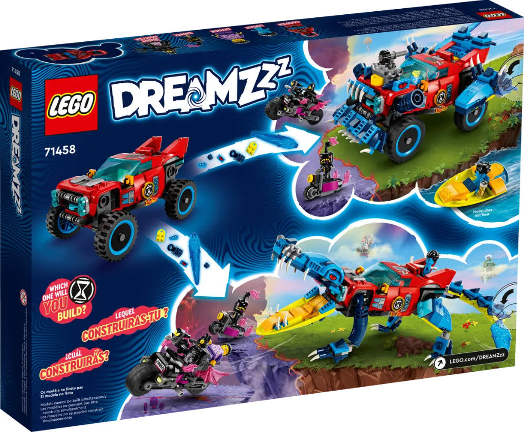 Box Rückansicht: LEGO DREAMZzz 71458 Krokodilauto