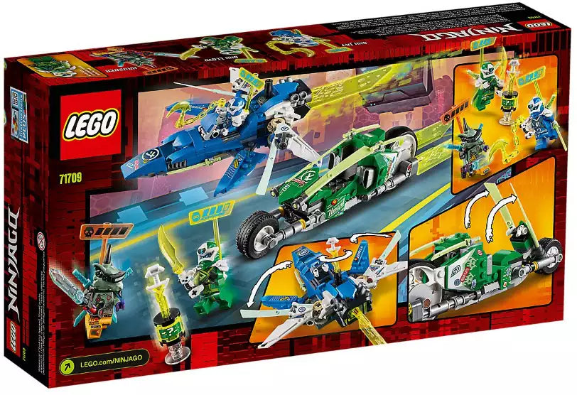 Box Rückansicht: LEGO Ninjago 71709 Jay und Lloyds Power-Flitzer