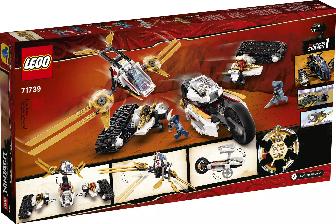 Box Rückansicht: LEGO Ninjago 71739 Ultraschall-Raider