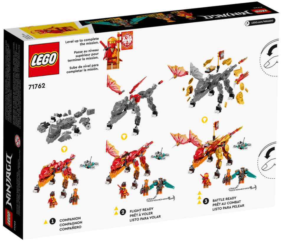 Box Rückseite: LEGO Ninjago 71762 Kais Feuerdrache EVO
