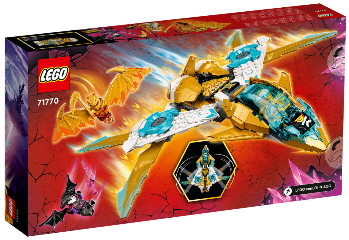 Box Rückseite: LEGO Ninjago 71770 Zanes Golddrachen-Jet
