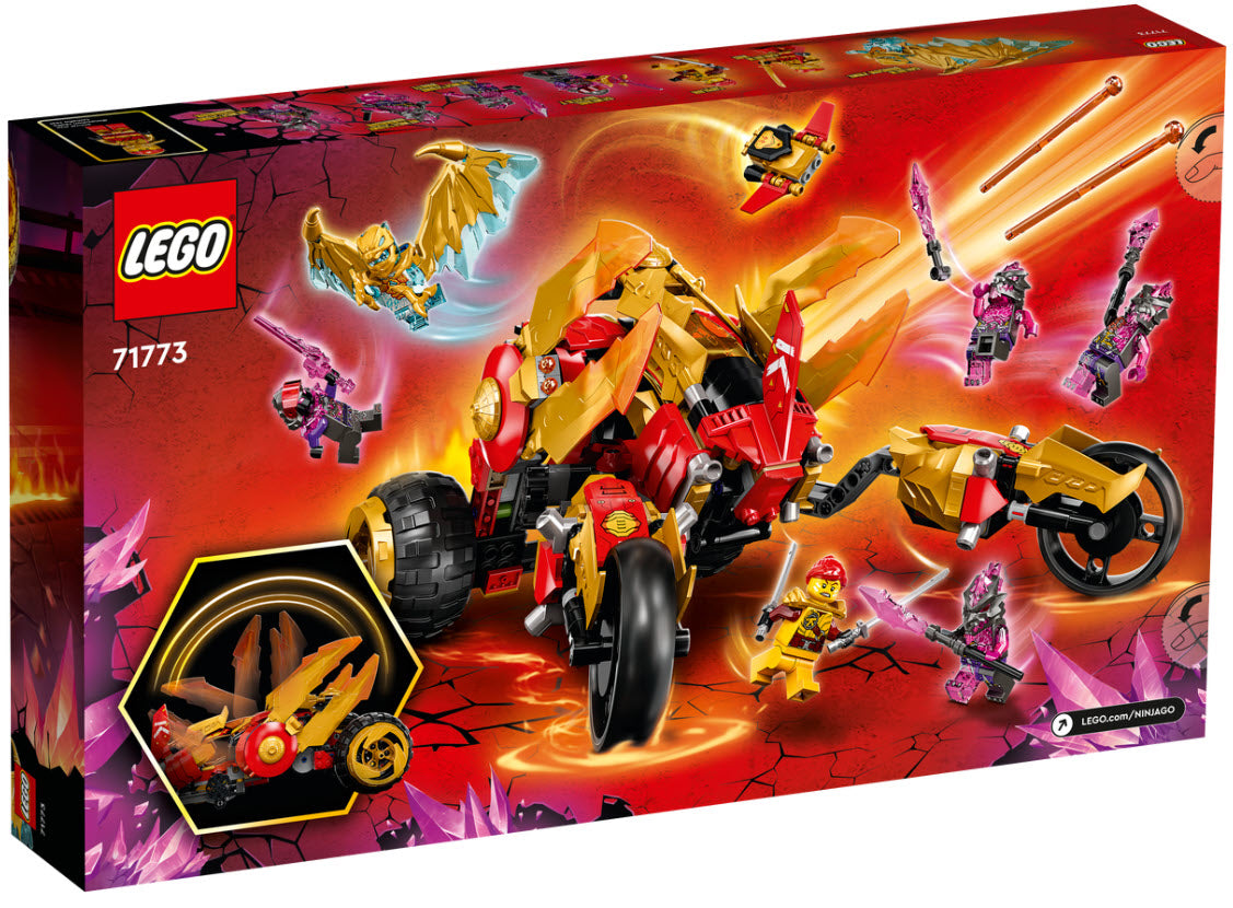 Box Rückseite: LEGO Ninjago 71773 Kais Golddrachen-Raider
