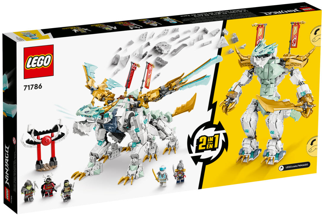 Box Rückseite: LEGO Ninjago 71786 Zanes Eisdrache