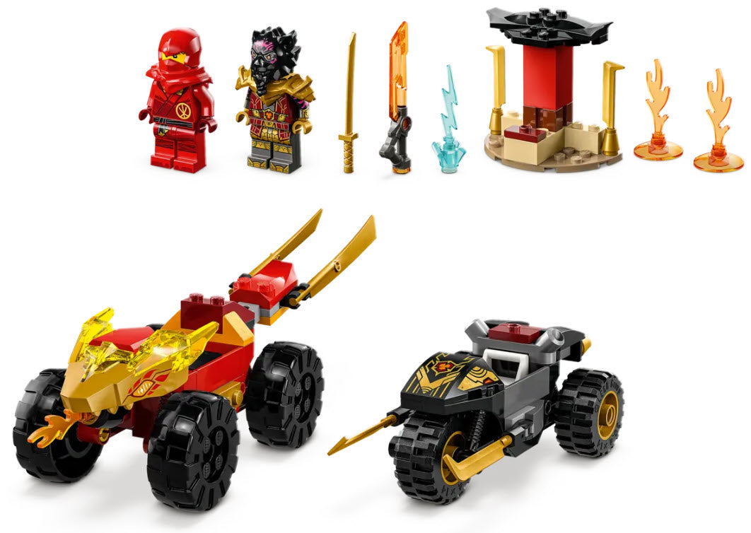 Detail 1: LEGO Ninjago 71789 Verfolgungsjagd mit Kais Flitzer und Ras' Motorrad