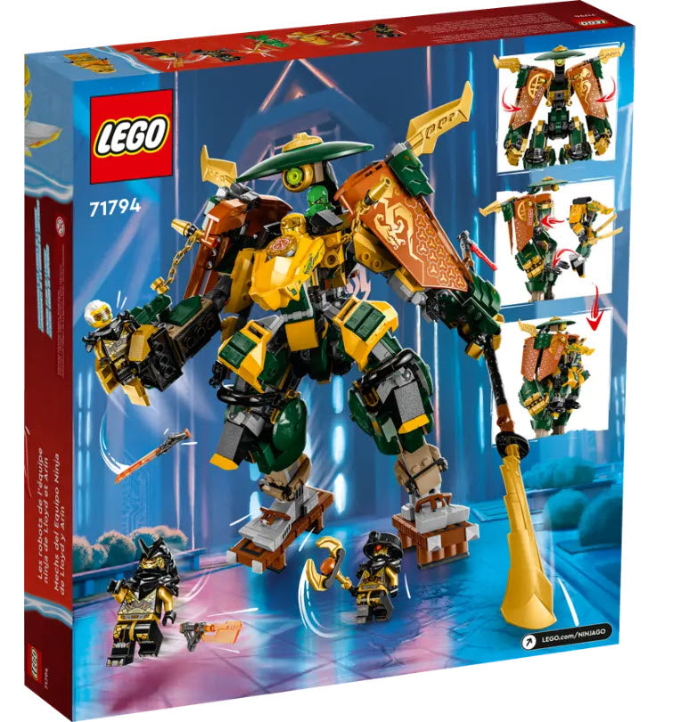 Box Rückansicht: LEGO Ninjago 71794 Lloyds und Arins Training-Mechs