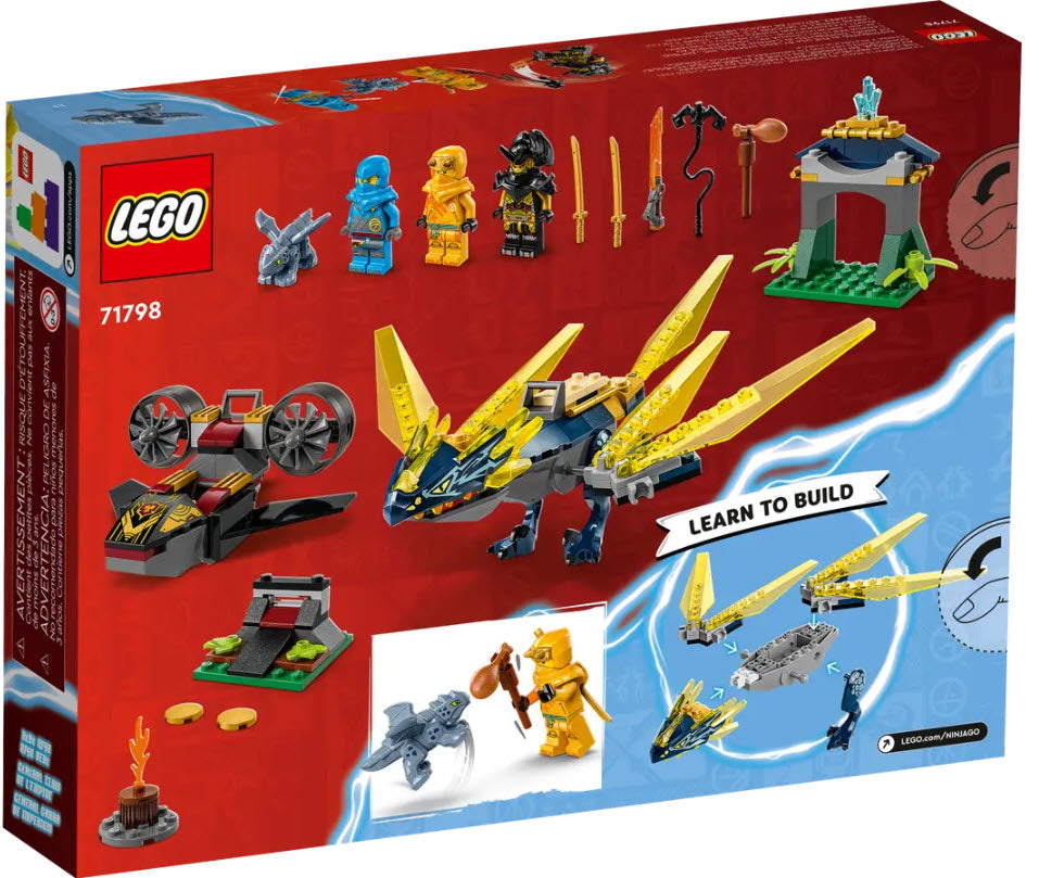 Box Rückansicht: LEGO Ninjago 71798 Duell zwischen Nya und Arins Babydrachen